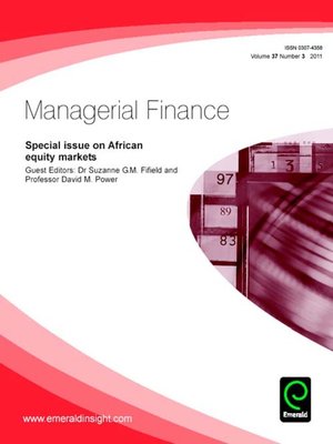 cover image of Managerial Finance, Volume 37, Issue 3